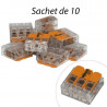 WAGO 221-413 - Mini-borne pour 3 entrées fils rigides & souples 4mm² (10pcs) 