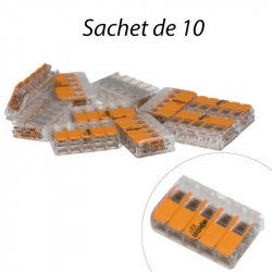 WAGO 221-415 - Mini-borne pour 5 entrées fils rigides & souples 4mm² (10pcs)