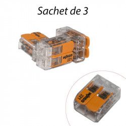 WAGO 221-612 - Mini-borne pour 2 entrées fils rigides & souples 6 mm² (3pcs)