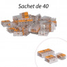 WAGO 221 - Blister panaché de 40 bornes de connexion 2, 3 et 5 entrées fils 