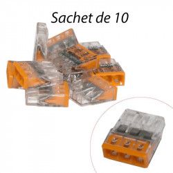 WAGO 2273-203 - Mini-borne de connexion rapide 3 entrées fils rigides (10pcs)