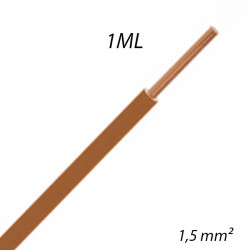 Fil électrique rigide HO7 V-U 1,5mm² Marron, Coupe au mètre