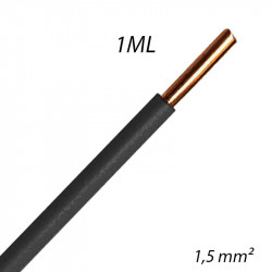 Fil électrique rigide HO7 V-U 1,5mm² Noir, Coupe au mètre