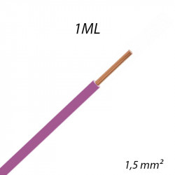 Fil électrique rigide HO7 V-U 1,5mm² Violet, Coupe au mètre