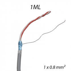 Câble téléphonique SYT 1 paire 0,8 AWG20 Gris Coupe au mètre