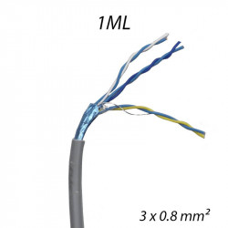 Câble téléphonique SYT 3 paires 0,8 AWG20 Gris Coupe au mètre