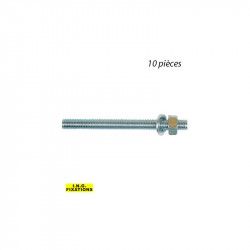 Tige filetée avec écrou+rondelle M8 10pcs - ING A060060