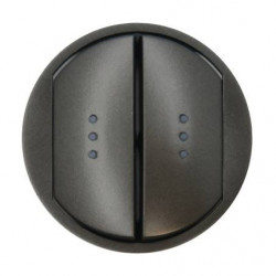 LEGRAND 067904 - Enjoliveur Double va-et-vient ou poussoir à voyant Graphite Céliane