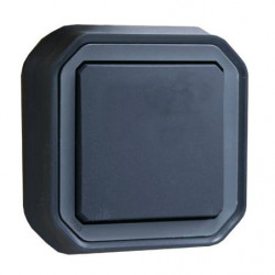 LEGRAND 069881L - Interrupteur Va-et-vient étanche Plexo anthracite encastré complet