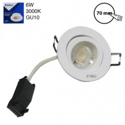 Kit spot DALLA Orientable Complet 6W 3000K Diam : 82mm - KITDALLA