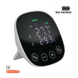 Détecteur de dioxyde de carbonne CO2 Connecté alim sur secteur - EVACUATE 037761