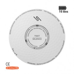 Détecteur de fumée et monoxyde de carbone autonomie 10 ans - EVACUATE 033640
