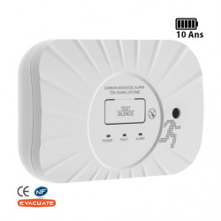 Détecteur de monoxyde de carbone - Autonomie 10 ans - EVACUATE 040365
