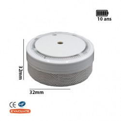 Détecteur de fumées autonomie 10 Ans - EVACUATE 033527