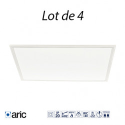 Panneaux LED 600x600 41,8W 4000K 3600lm Lot de 4 pièces - ARIC 50798