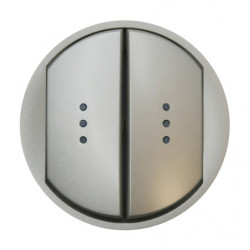 LEGRAND 068304 - Enjoliveur Double va-et-vient Poussoir à voyant Titane Céliane