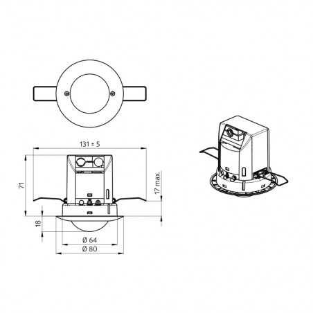 BEG LUXOMAT 92197 - Détecteur de mouvement encastre 360 degrés Blanc