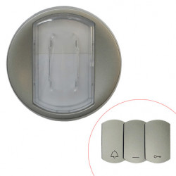 LEGRAND 068314 - Enjoliveur interrupteur va-et-vient ou poussoir avec porte étiquette Titane Céliane - FC