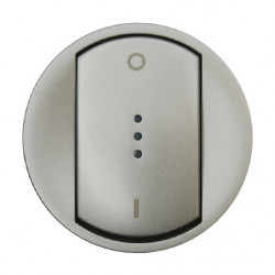LEGRAND 068323 - Enjoliveur interrupteur bipolaire à voyant Titane Céliane - FC