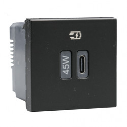 Legrand 077657L - Mosaic Prise Chargeur USB Type C 45W Noir