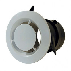 Bouche d'extraction d'air PVC blanc avec manchon placo 80mm - EOLIANCE 900330