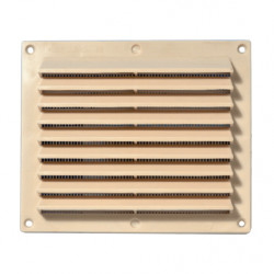 Grille d'aération Anti-Pluie PVC en applique 175X146mm sable - EOLIANCE 200077