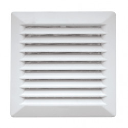 Grille d'aération PVC à clipser 184X184mm blanc avec moustiquaire - EOLIANCE 200964