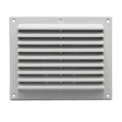 Grille d'aération Anti-Pluie PVC en applique 175X146mm blanc - EOLIANCE 200075