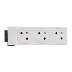 Legrand 077103L - Mosaic Bloc 3 Prises Blanc pour Goulotte