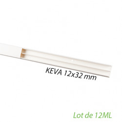 Moulures KEVA 12x32mm avec 1 cloison Lot de 12 mètres - PLANET WATTOHM 11521