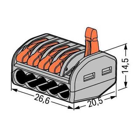 Borne Gris fils souple 5x4mm