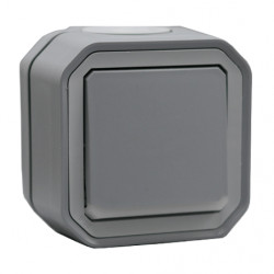 Va et Vient ou interrupteur témoin Plexo Gris saillie complet - LEGRAND 069712L