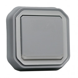 LEGRAND 069832L - Bouton poussoir lumineux étanche Plexo Gris encastré complet
