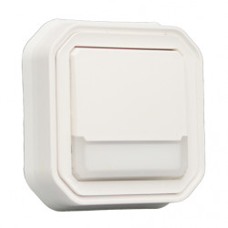 LEGRAND 069864L - Poussoir lumineux porte-étiquette Plexo Blanc encastré complet