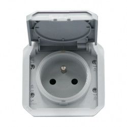 Plexo Prise de courant 2P+T composable Gris - 069551L