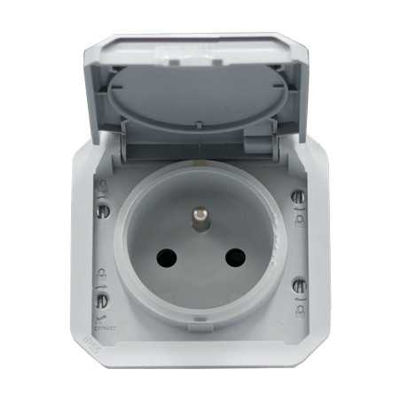 Plexo Prise de courant 2P+T composable Gris