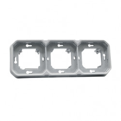 LEGRAND 069687L - Support 3 postes Plexo Gris encastré étanche à composer