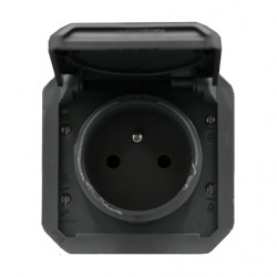 LEGRAND 069891L - Prise étanche composable Plexo Anthracite 2P+T 16A