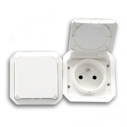 LEGRAND 069642L - Double prise étanche composable horizontale Plexo Blanc