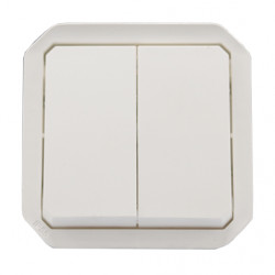 LEGRAND 069625L - Commande double étanche composable 3 fonctions Plexo Blanc