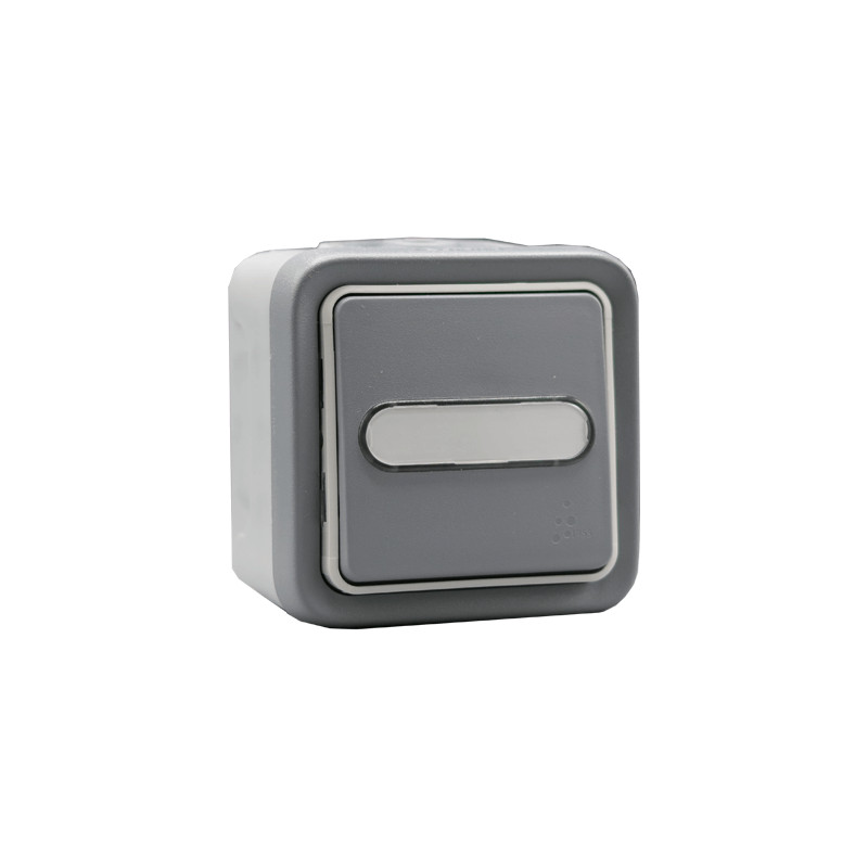 Bouton poussoir - NO - Gris - Composable - Legrand Plexo 069