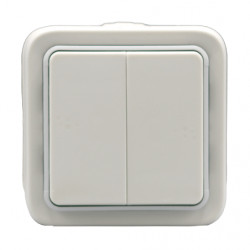 LEGRAND 069625 - Double va-et-vient étanche encastré Plexo Blanc (FC)