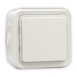 LEGRAND 069631 - Bouton Poussoir NO+NF étanche en saillie Plexo Blanc (FC)