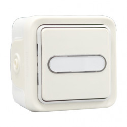 LEGRAND 069634 - Bouton poussoir porte-étiquette lumineux étanche en saillie Plexo (FC)