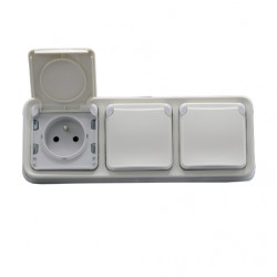 LEGRAND 069644 - Triple prise étanche encastré horizontale Plexo Blanc (FC)