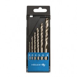 Forêts pour métaux diamètre 2 à 8 mm 6pcs HOGERT HT6D186