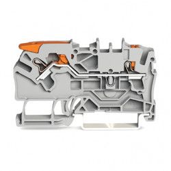 Bloc de jonction Gris 2 conducteurs 2,5mm avec levier - WAGO 2102-5201