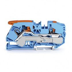 Bloc de jonction Bleu 2 conducteurs 16mm avec levier - WAGO 2116-5204