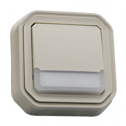 LEGRAND 069829L - Poussoir lumineux porte-étiquette Plexo Sable encastré complet