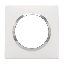 Plaque Dooxie Blanc avec bague Chrome 1 poste - LEGRAND 600841